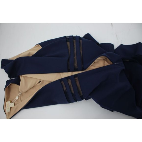 NWT $295 ERIN Fetherston women's size 4 sleeveless fit & flare dress navy blue - Picture 10 of 14